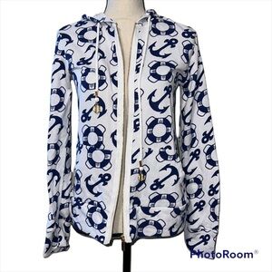 Macbeth Collection by Margaret Josephs medium women’s nautical print hoodie flaw